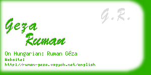 geza ruman business card