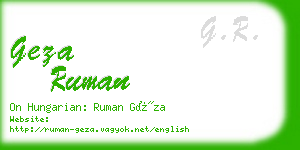 geza ruman business card